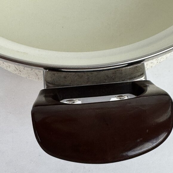 Sanko Ware Show Pans Japan Enamel Coated Orange Flower Covered Lid 9in Saucepan - Picture 8 of 16